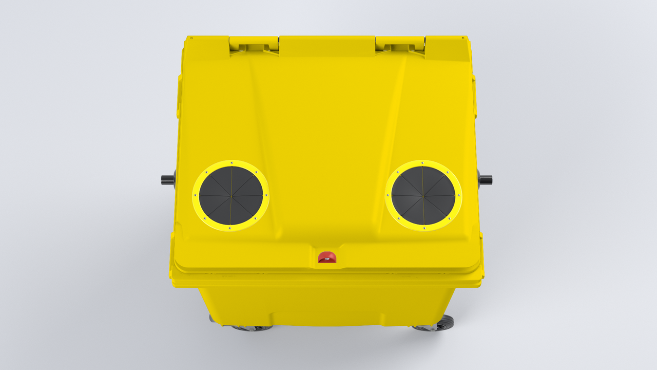 Контейнер для сміття пластиковий 1100 л. жовтий з отворами під пластик CONTENUR